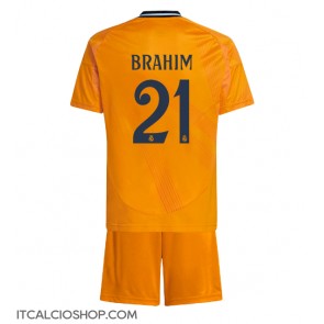 Real Madrid Brahim Diaz #21 Seconda Maglia Bambino 2024-25 Manica Corta (+ Pantaloni corti)